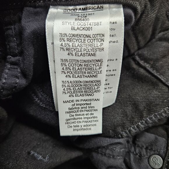 Good American Womens Black Straight Leg Jeans Size 6/28 - Picture 10 of 14